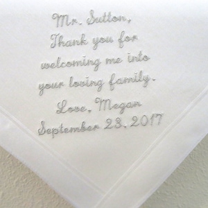 Father of the Groom Handkerchief /Father of the Groom Hankerchief/ Wedding Handkerchief for Dad/ Wedding Gift for Dad