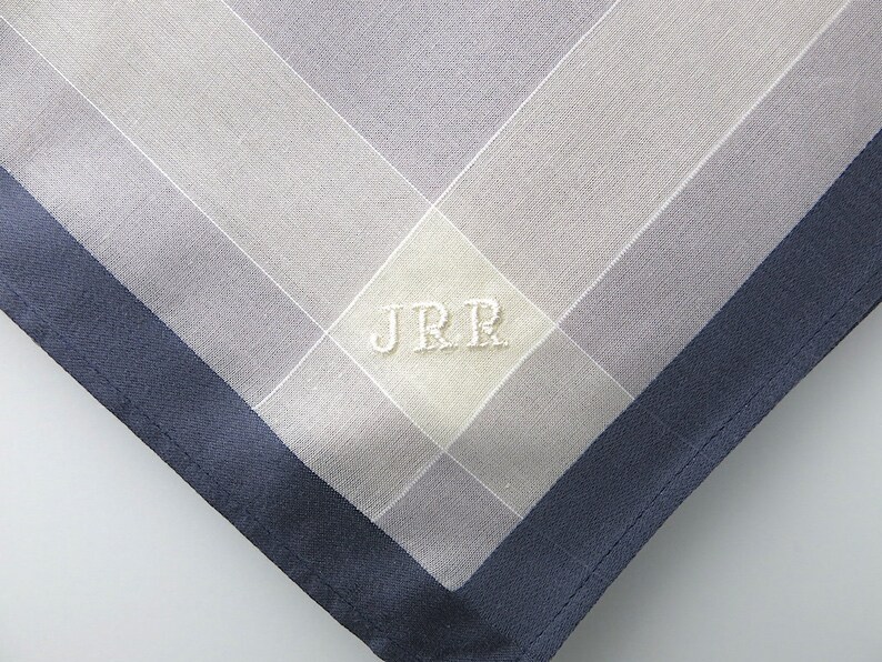 Mens Handkerchief Embroidered With 3 Initials Set of 3 Etsy