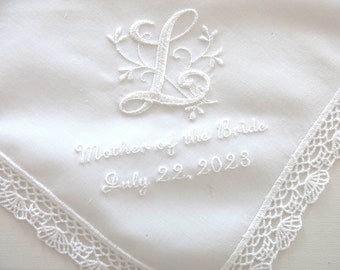 White Lace Wedding Handkerchief, Wedding hankerchief, wedding hanky, mother of the bride handkerchiefs, mother of the groom hankie