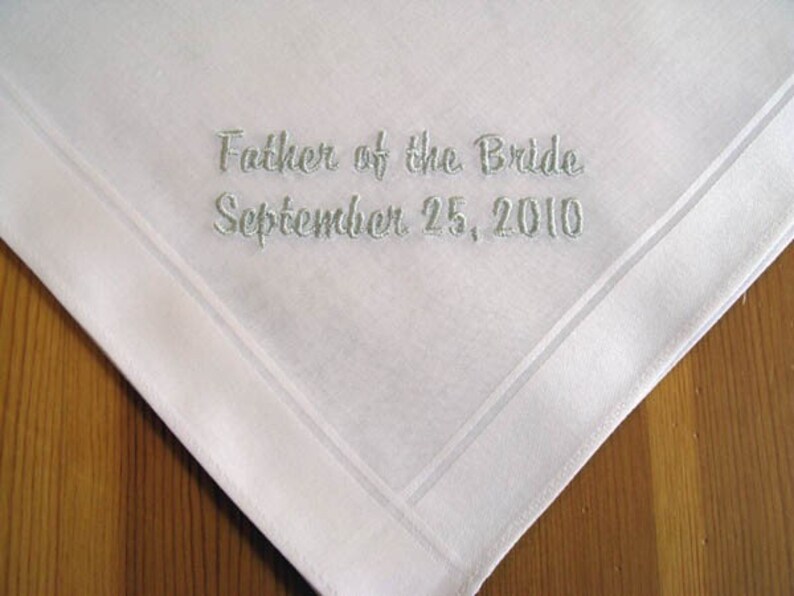 Men's Wedding Handkerchief Personalized With Father of the Etsy