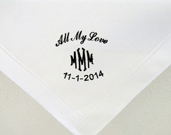 Men's Personalized Handkerchief for the Groom form the Bride