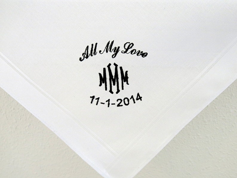Men's Personalized Handkerchief for the Groom form the Bride image 1