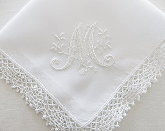 Personalized Handkerchief, Wedding Hankie, Personalized Wedding Handkerchief, Monogrammed Handkerchief