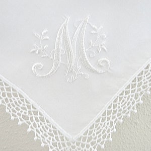 Personalized Handkerchief, Wedding Hankie, Personalized Wedding Handkerchief, Monogrammed Handkerchief image 2