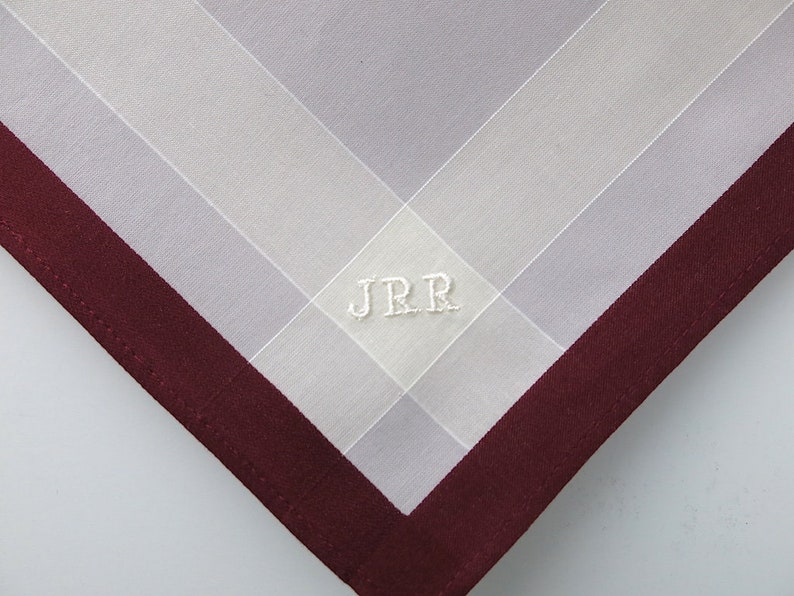 Mens Handkerchief Embroidered With 3 Initials Set of 3 Etsy