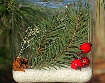 Nature Christmas Ornament, Unique Christmas Ornament, Plant Ornament, Handmade Christmas Ornament, Nature Ornament, Woodland Ornament