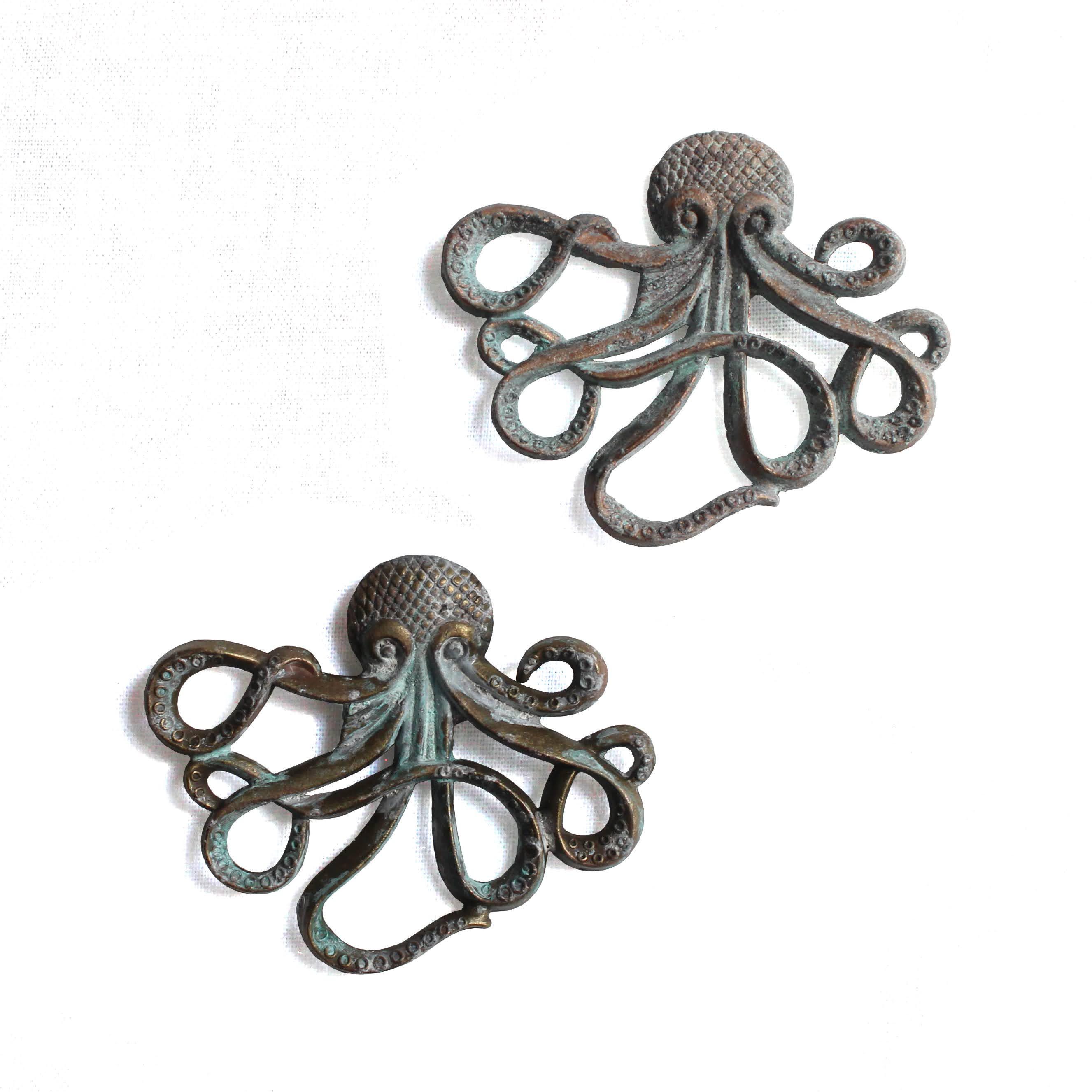 Octopus Magnet - Bronze-finish Antique Patina Metal Octopus - Etsy