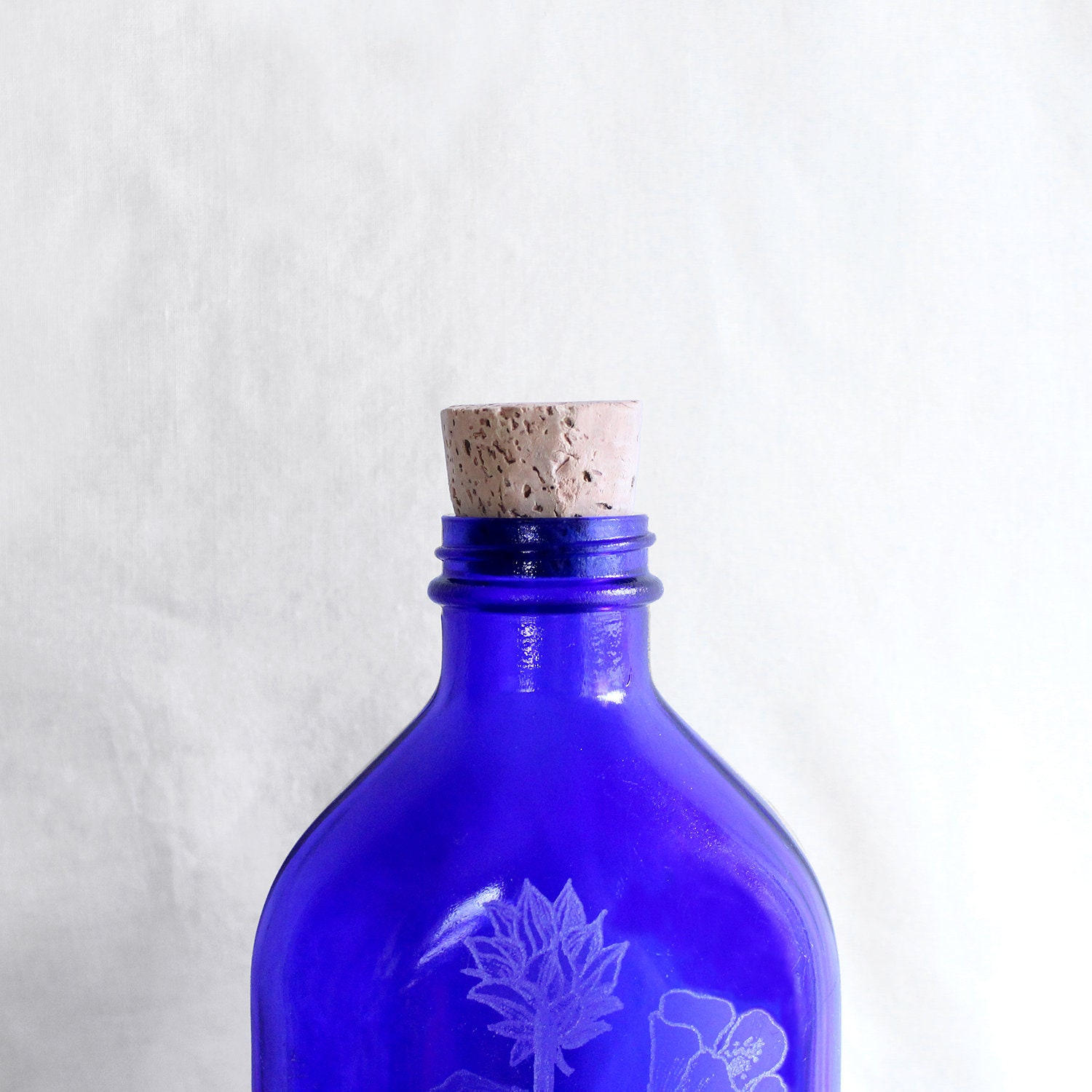 Glas-Flasche des runde Steigungs-blaue Diffusor-50ml
