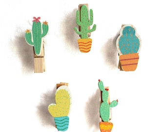 Cactus Fridge Magnet Set - Photo Display Clip Set