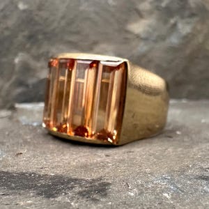 DANIEL　SWAROVSKI　Glacier Smoked  Ring Daniel Swarovski Signed Paris Crystal Ring Glacier Topaz XS
