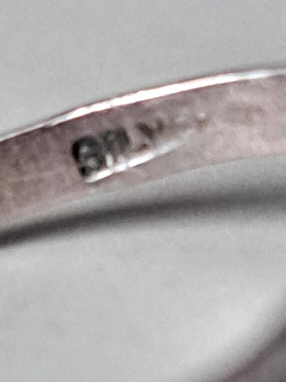 Mid century moss agate rectangular silver ring mi… - image 9