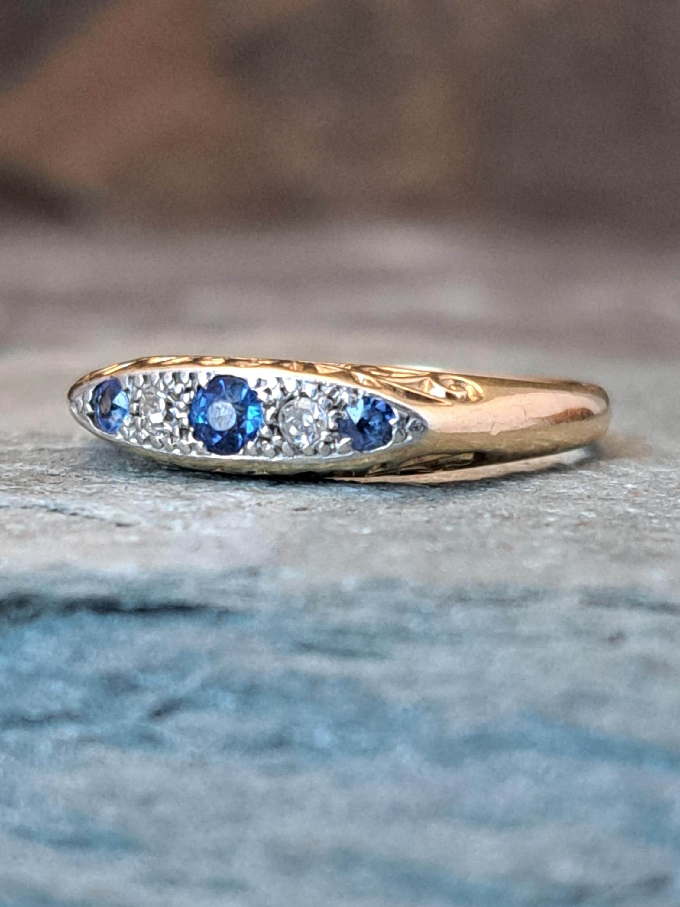 Ceylon Sapphire Platinum Ring - Etsy UK