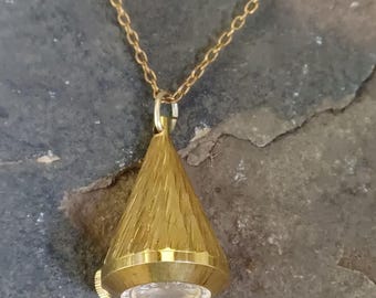 Vintage 1970s Gold-tone Pendant Watch, Swiss 17 Jewels, Original Box and Guarantee.