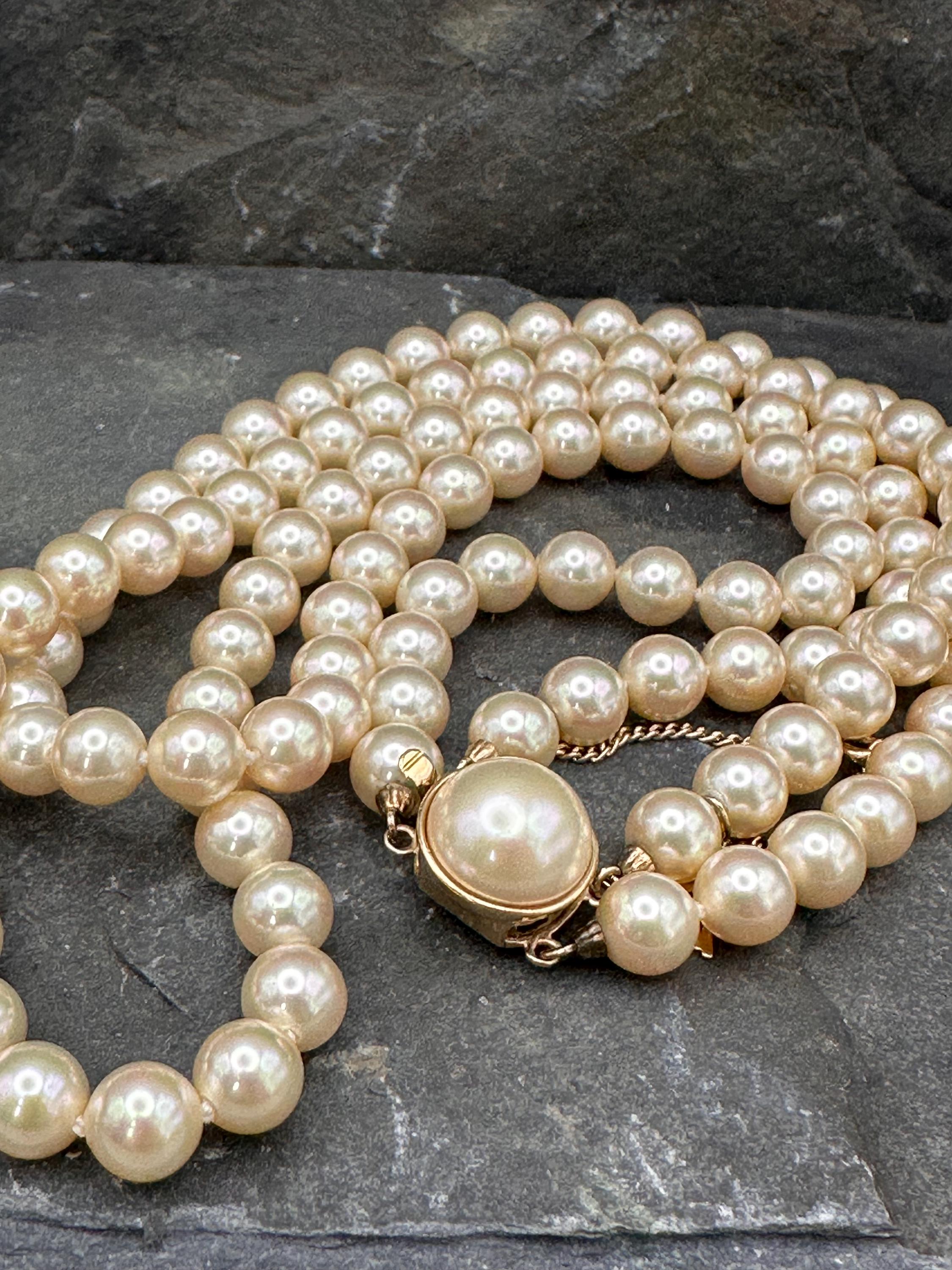 Collier En Perles D'imitation Type Majorca - Fermoir En Argent 925/1000 Vermeil - Occasion En Bon état