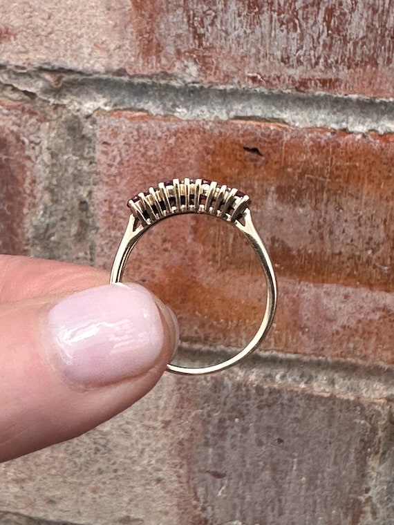 Ruby Diamond 9ct Gold Stacking Ring - UK Hallmark… - image 7