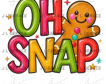 Oh Snap Gingerbread Man PNG | Funny Christmas Clipart