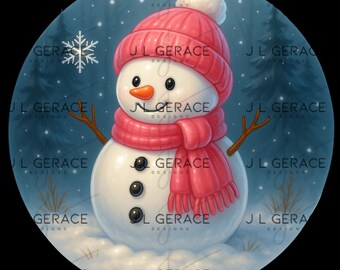 Leuke sneeuwpop, png-bestand | Wintervakantie-clipart (digitale download)