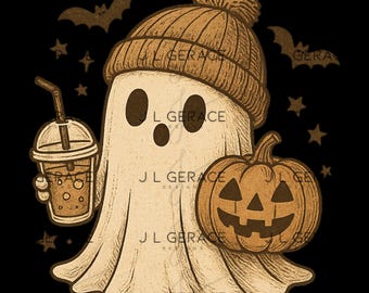 Vintage Halloween Ghost PNG | Rustic Fall Clipart (Digital Download)