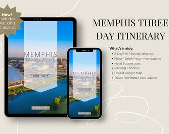 Planificador de viaje de fin de semana a Memphis: Itinerario de 3 días, gastronomía y música (Descarga digital en PDF)