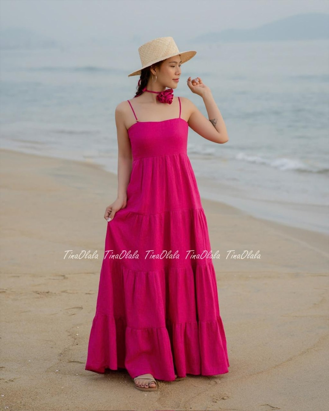 gingham linen dress MARY 18 main image 0