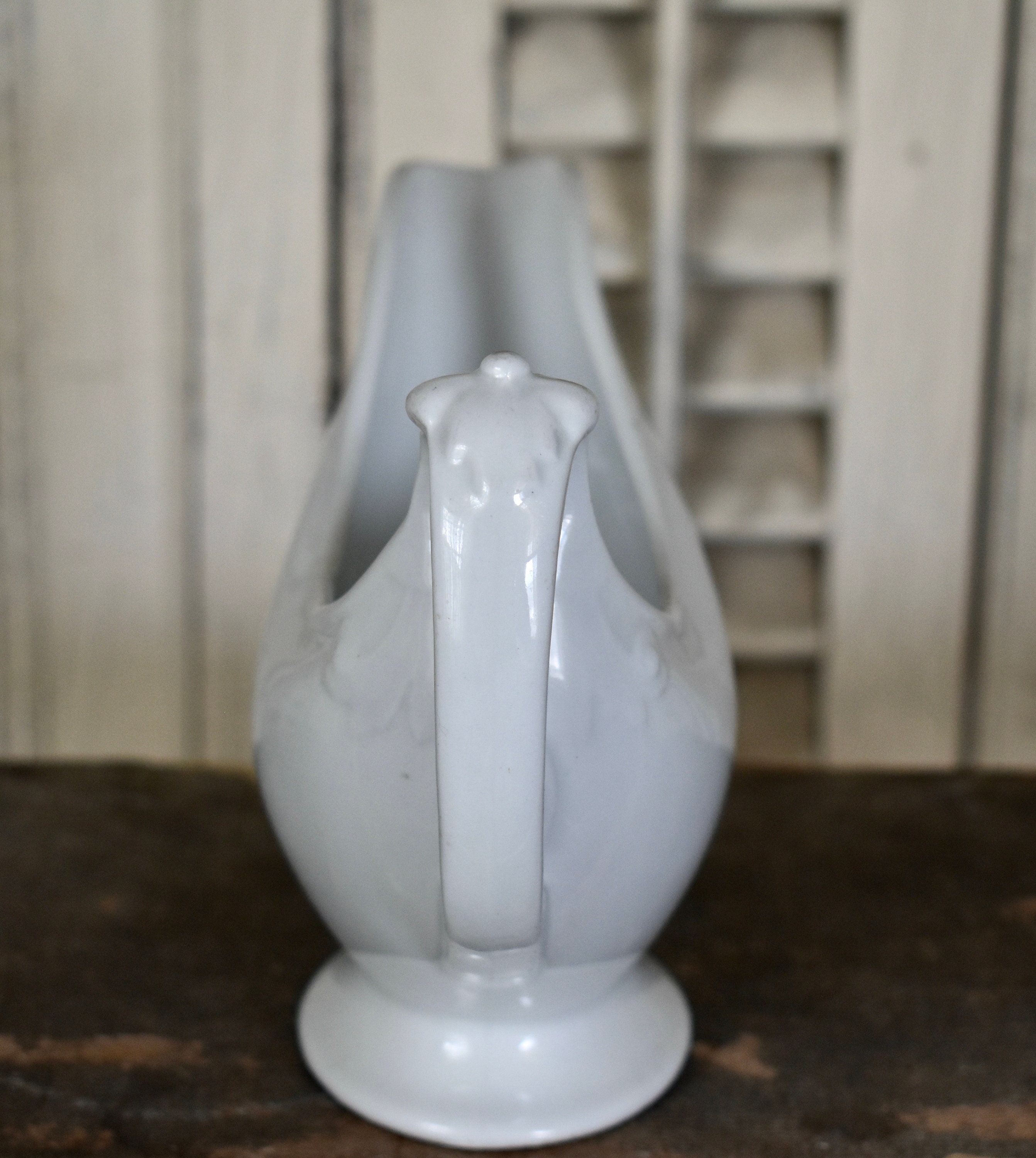 Antique White Ironstone Gravy Boat Graceful Serving Full Etsy