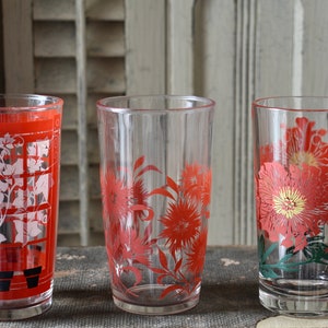 Fabulous 1950&#39;s Glassware, Novelty Glasses, 1950&#39;s Collectible Tumblers, Mid-century serving