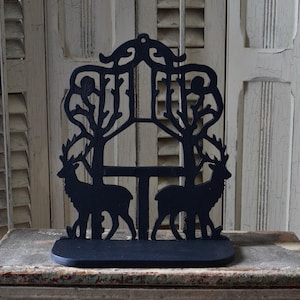 Vintage Black Wall Shelf: Cottage Chic Carved Wood Hanging Shelf
