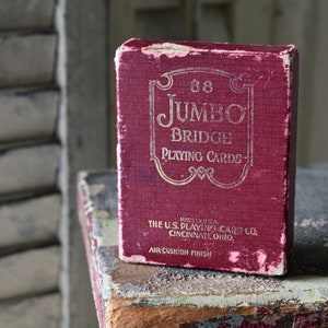 Set di carte da gioco Vintage Jumbo Bridge, giochi di carte, carte vintage prodotte negli USA, The U.S. Playing Card Co. Cincinnati, OH. Sono 3,5" x 2,5"