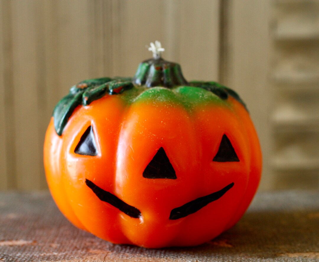 Vintage Halloween Candle 1950's Gurley Large Pumpkin Etsy