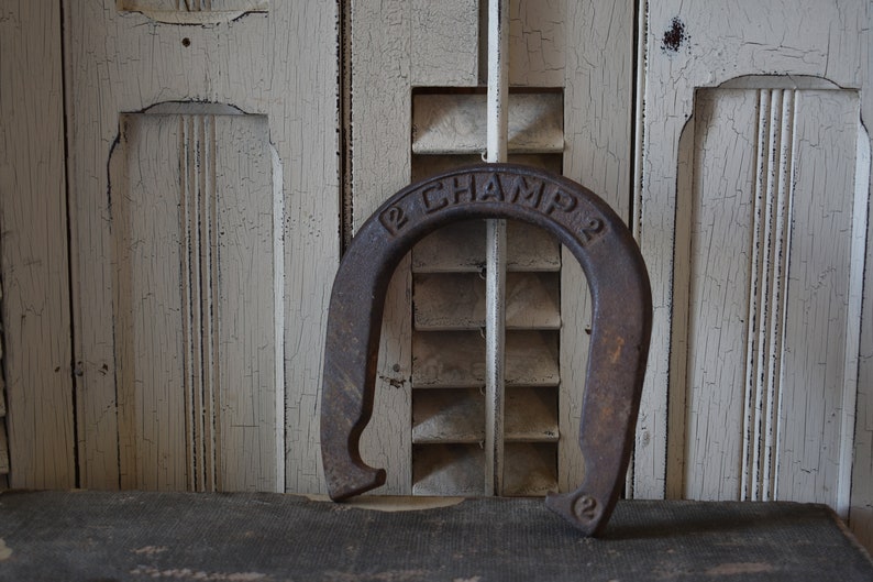 Antique Champ Horse Shoe Old Horse Shoe Farmhouse Decor Etsy