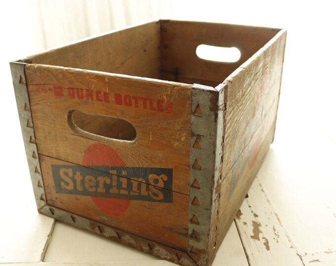 Saleantique Beer Crate With Cut Out Handles Primitive Rustic Etsy