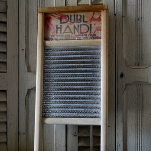 Antique Washboard DUBL HANDI Wash Board Columbus Washboard vintage wood and tin primitive rustic country cottage laundry room, Lingerie Top