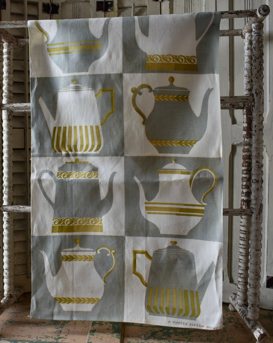 Rare Martex Mid-century Tea Towel, 1950's Martex Screen Print ...