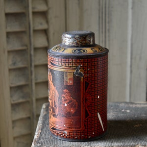 1800&#39;s Schepp&#39;s Cocoanut Tin - Red Schepp&#39;s Cocoanut Tin - Vintage Tin - Vintage Kitchen, Rare Antique Tin