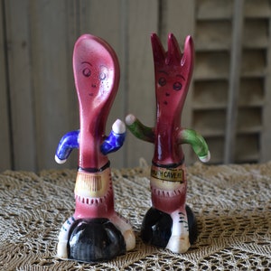 Vintage Anthropomorphic Salt and Pepper Set, Made in Japan, 1960's Fork and Spoon Mammoth Cave KY, Rare Find