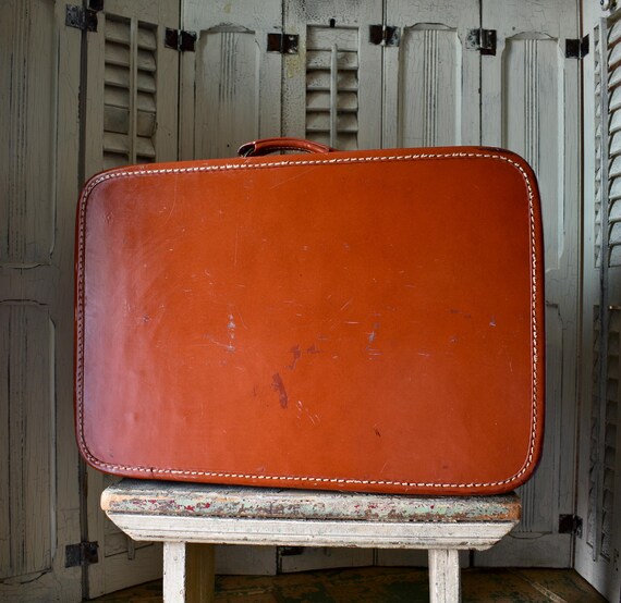 Antique Belber Neolite Suitcase: Mid-Century Brown Vi… - Gem