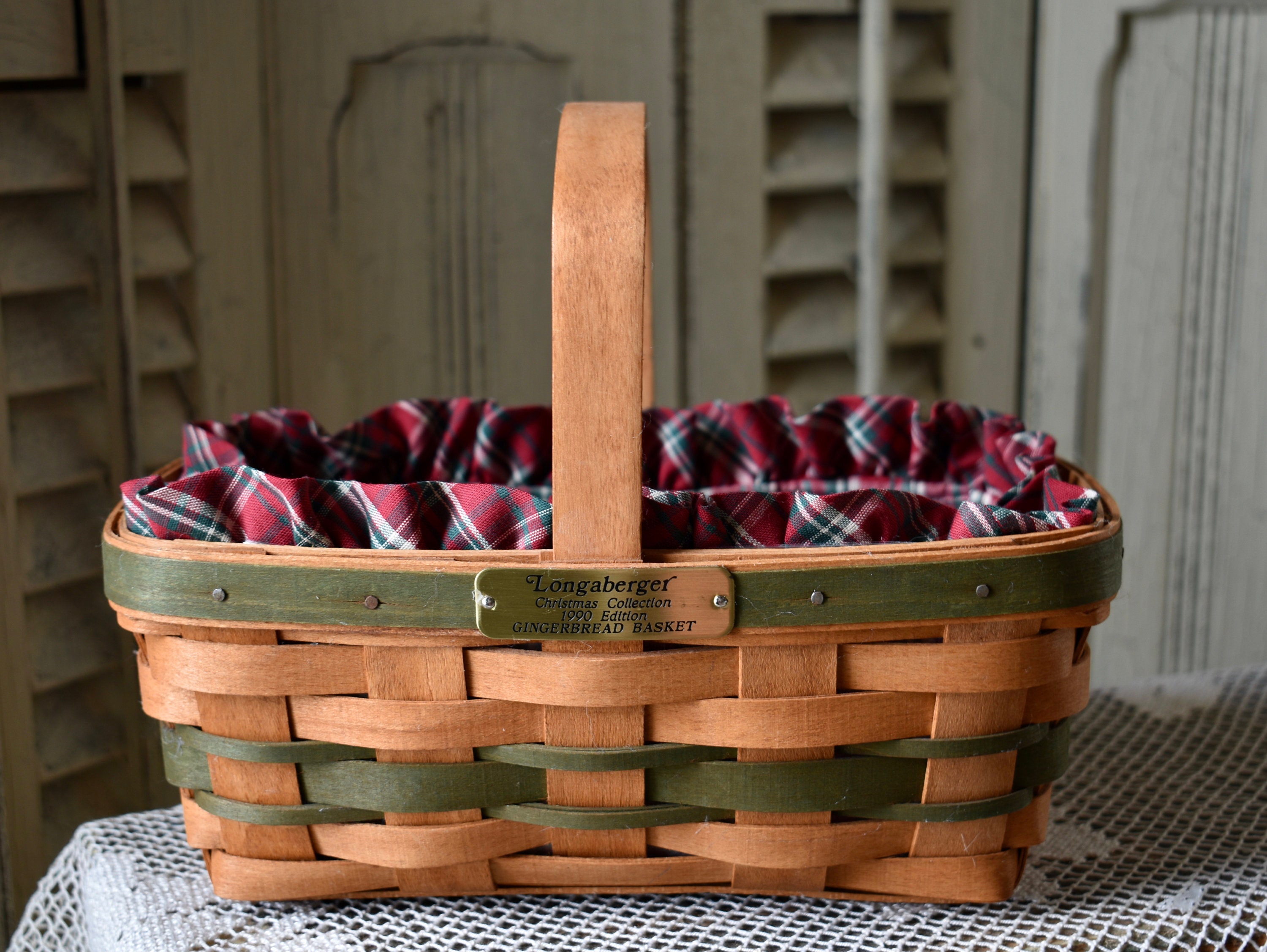 Vintage Longaberger Basket, Gingerbread Basket, Farmhouse