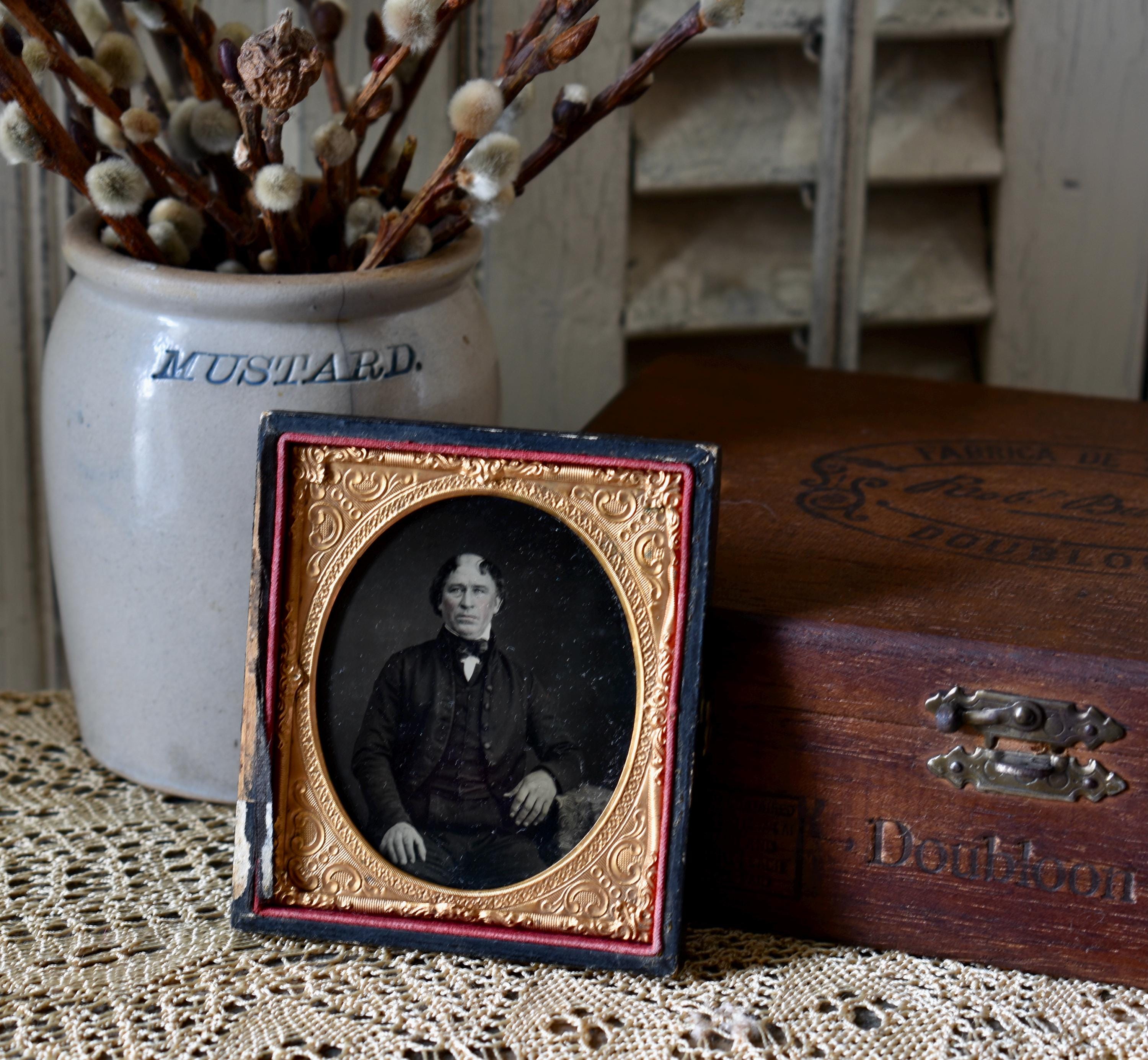 アンティーク ダゲレオタイプ、1800 年代中期、アンブロタイプ