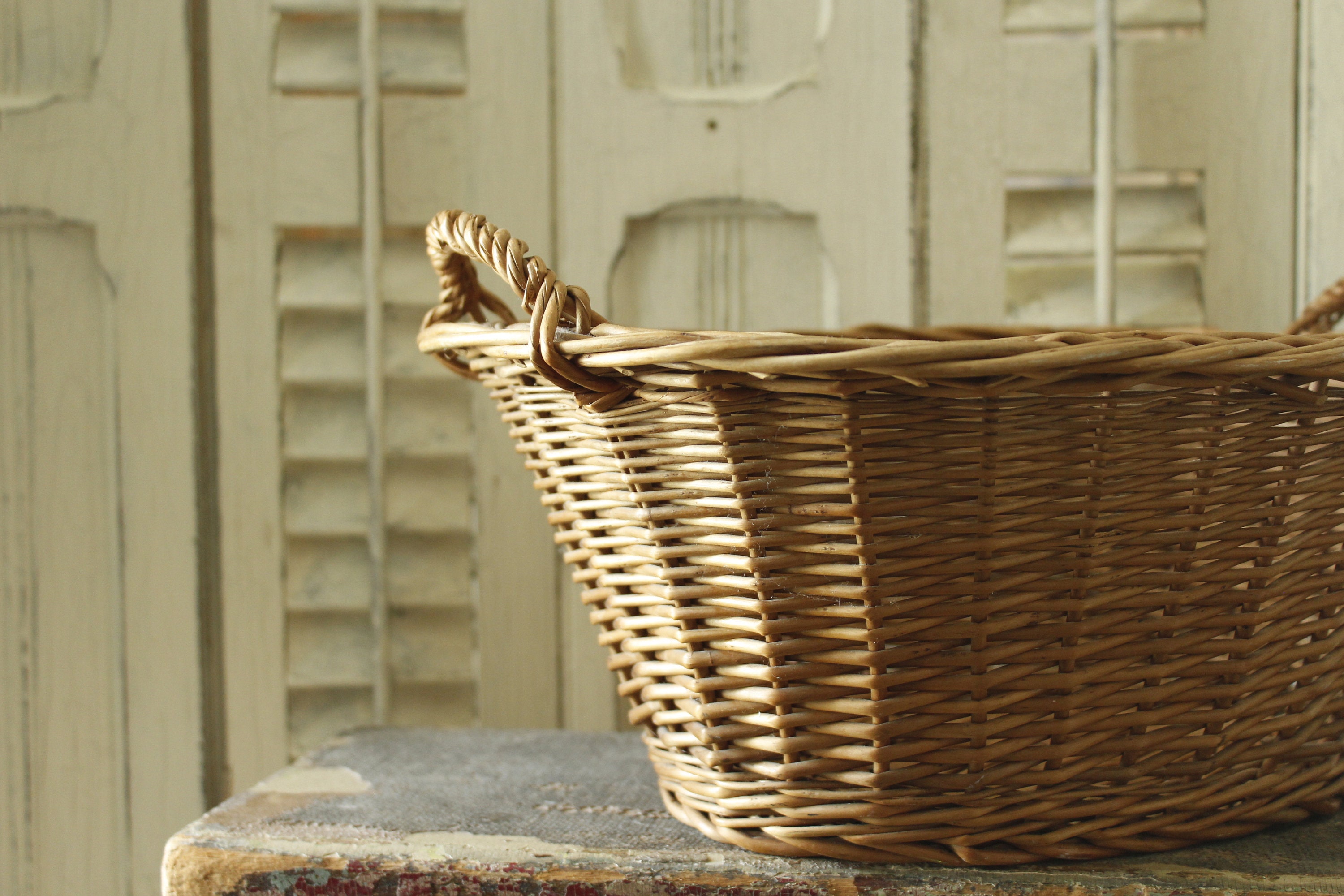 Cesta de lavandería vintage petite decoración de la granja | Etsy