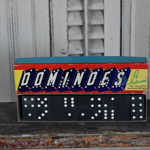 Vintage dominoset uit de jaren 50: Halsam compleet 27-delig spel