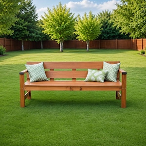 DIY Outdoor Bench Plans | Modern Wooden Garden Bench | Step-by-Step PDF | Patio Seating Woodworking Project