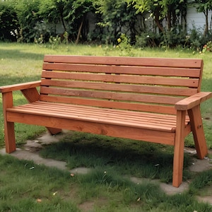 DIY Wooden Bench Build Plan: Easy Outdoor Garden Bench (PDF File)