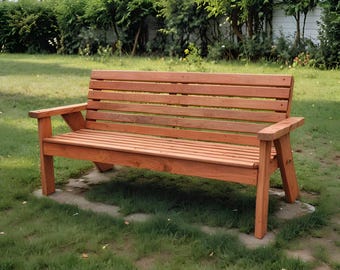 Bauplan für eine Holzbank zum Selbermachen: Einfache Gartenbank für draußen (PDF-Datei)