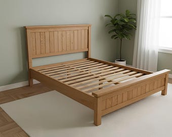 DIY King Size Bauernhaus Bettrahmen Plan: Schlafzimmer Möbel Holzbearbeitungsplan (PDF Download)