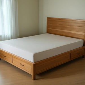 Queen Bed Frame with Drawers Build Plan: DIY Woodworking (PDF File)