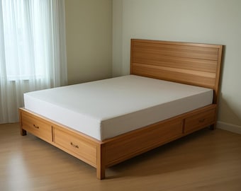 Queen Bed Frame with Drawers Build Plan: DIY Woodworking (PDF File)