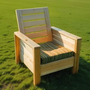 DIY Wooden chair build plan, Woodworking plans, Garden chair plan, Outdoor chair plan, Patio furniture, PDF File