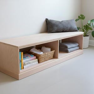 Modern Wood Open Shelf with Bench Plan – DIY Build Plan (PDF Download)**