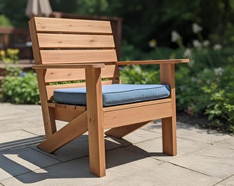 DIY Modern Chair Build Plan, Outdoor Patio Garden Furniture, PDF Download