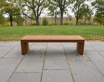 Bauplan für eine Latten-Gartenbank zum Selberbauen (PDF) | Moderne Gartenbank aus Holz | Sofort-Download